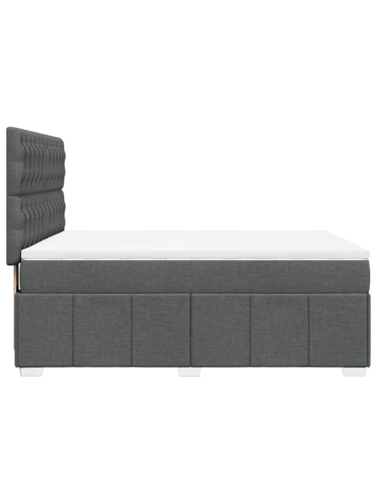 Box spring postel s matrací tmavě šedá 140x200 cm textil