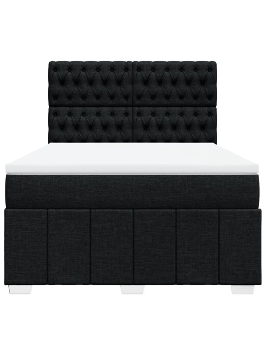 Box spring postel s matrací černá 140x200 cm textil