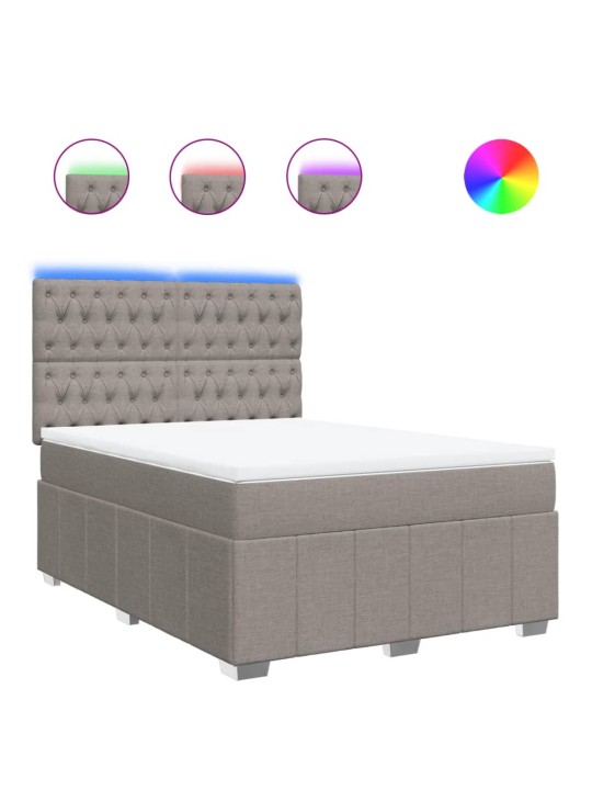 Box spring postel s matrací taupe 140x200 cm textil