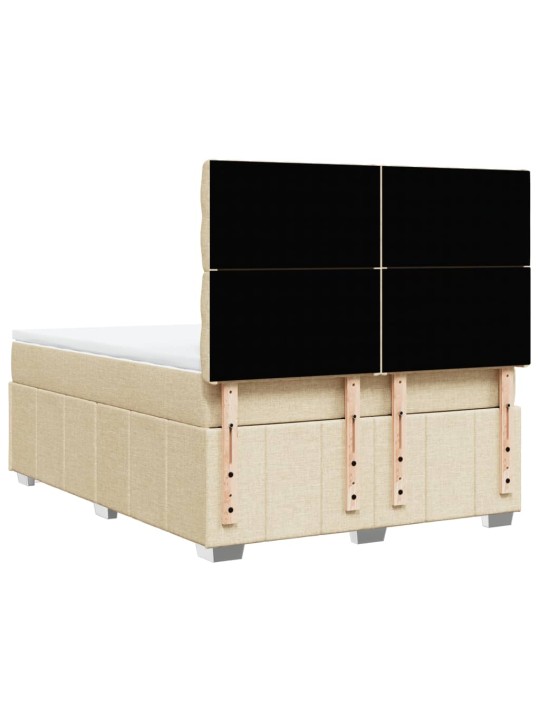 Box spring postel s matrací krémová 140x200 cm textil