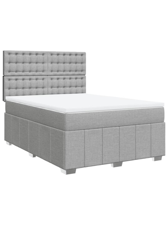 Box spring postel s matrací světle šedá 140 x 200 cm textil