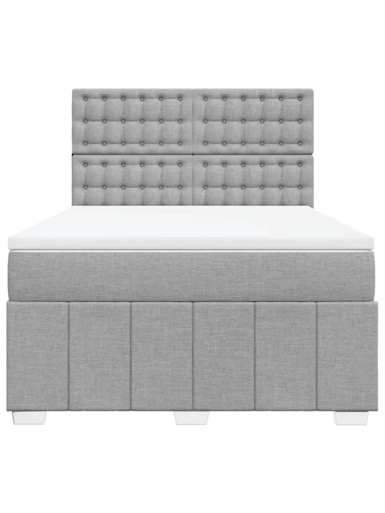 Box spring postel s matrací světle šedá 140 x 200 cm textil