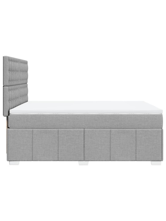 Box spring postel s matrací světle šedá 140 x 200 cm textil