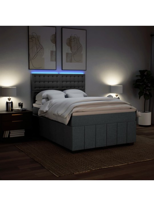 Box spring postel s matrací tmavě šedá 140x200 cm textil