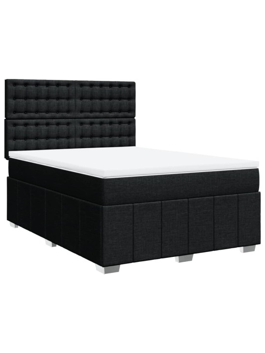 Box spring postel s matrací černá 140x200 cm textil