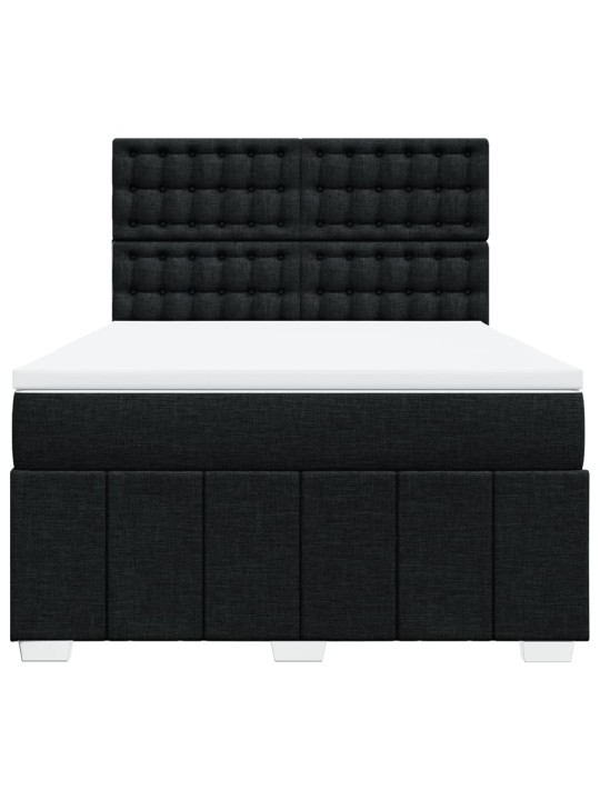 Box spring postel s matrací černá 140x200 cm textil