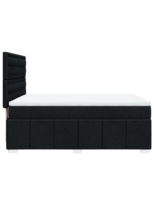 Box spring postel s matrací černá 140x200 cm textil