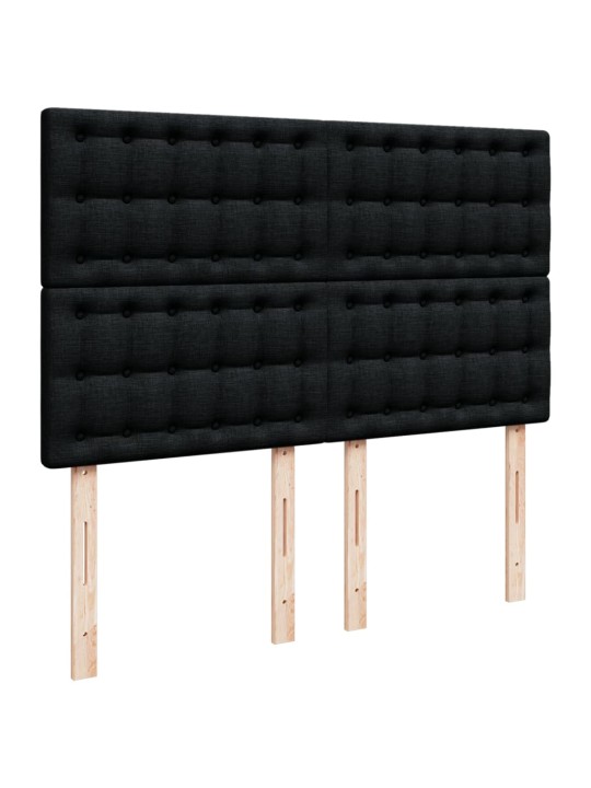 Box spring postel s matrací černá 140x200 cm textil