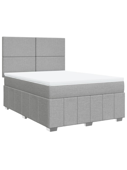 Box spring postel s matrací světle šedá 160 x 200 cm textil