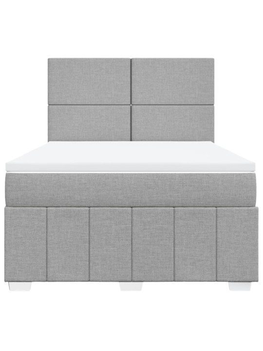Box spring postel s matrací světle šedá 160 x 200 cm textil