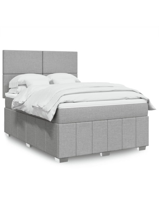 Box spring postel s matrací světle šedá 160 x 200 cm textil