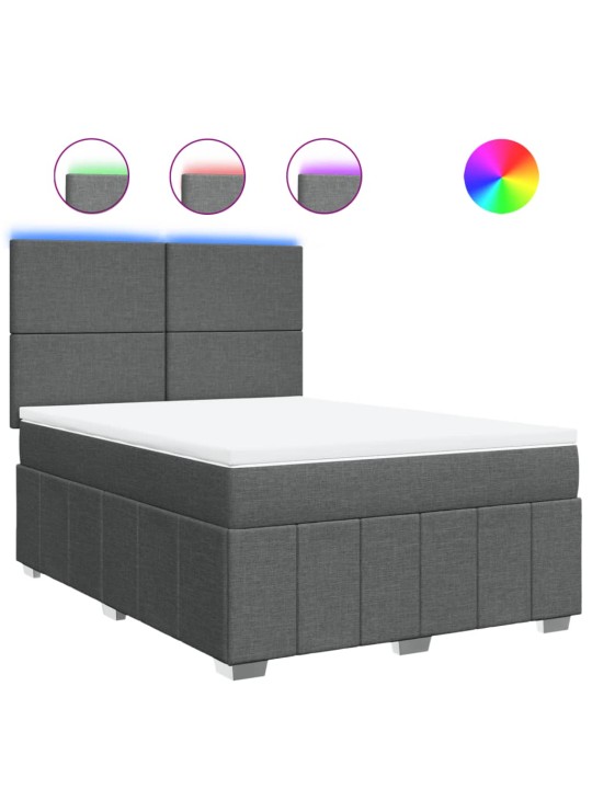 Box spring postel s matrací tmavě šedá 160x200 cm textil
