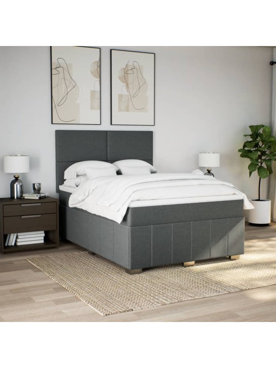 Box spring postel s matrací tmavě šedá 160x200 cm textil