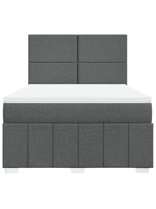 Box spring postel s matrací tmavě šedá 160x200 cm textil