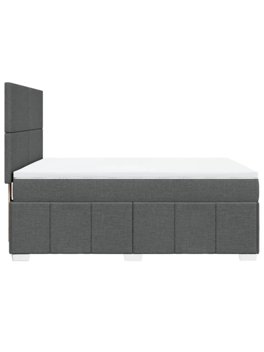Box spring postel s matrací tmavě šedá 160x200 cm textil