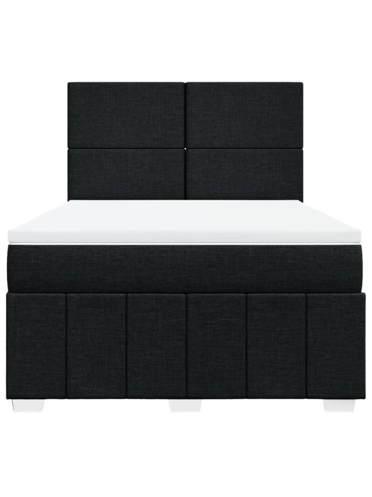Box spring postel s matrací černá 160x200 cm textil