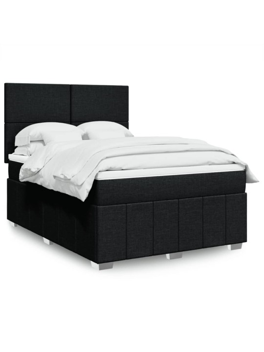 Box spring postel s matrací černá 160x200 cm textil