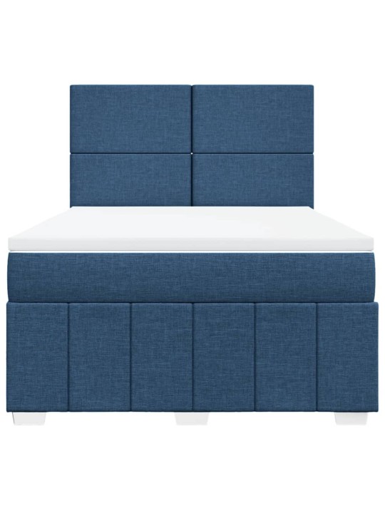 Box spring postel s matrací modrá 160x200 cm textil