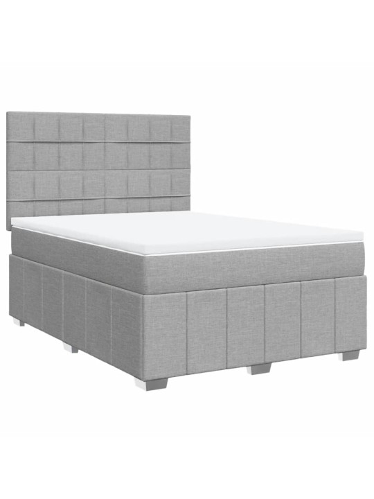 Box spring postel s matrací světle šedá 160 x 200 cm textil