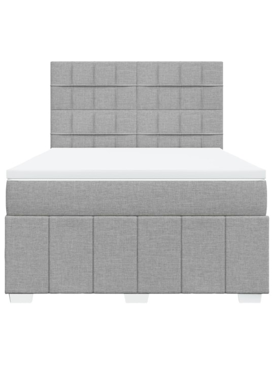 Box spring postel s matrací světle šedá 160 x 200 cm textil