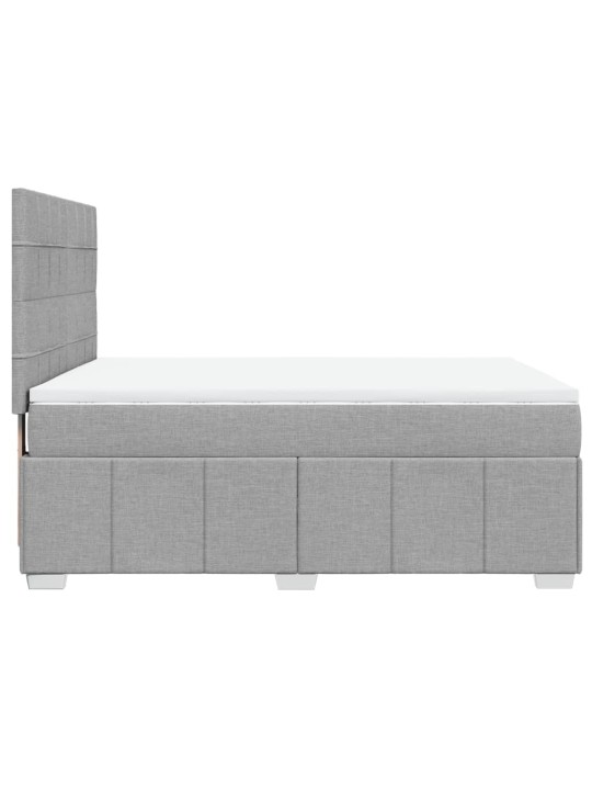 Box spring postel s matrací světle šedá 160 x 200 cm textil