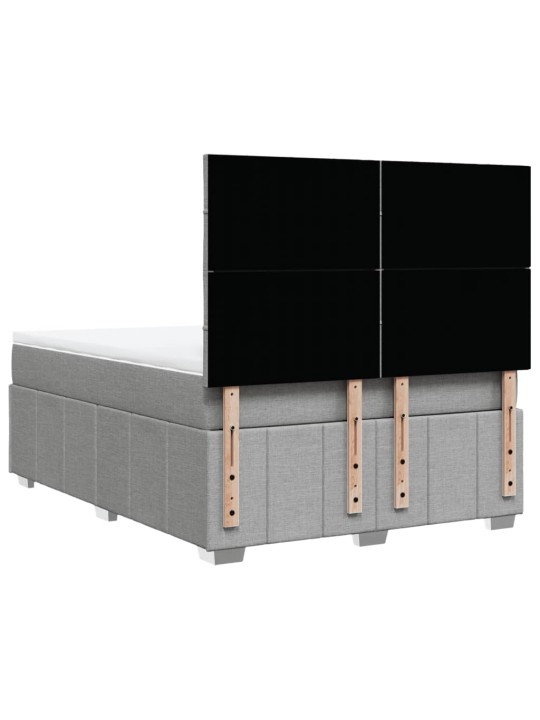 Box spring postel s matrací světle šedá 160 x 200 cm textil