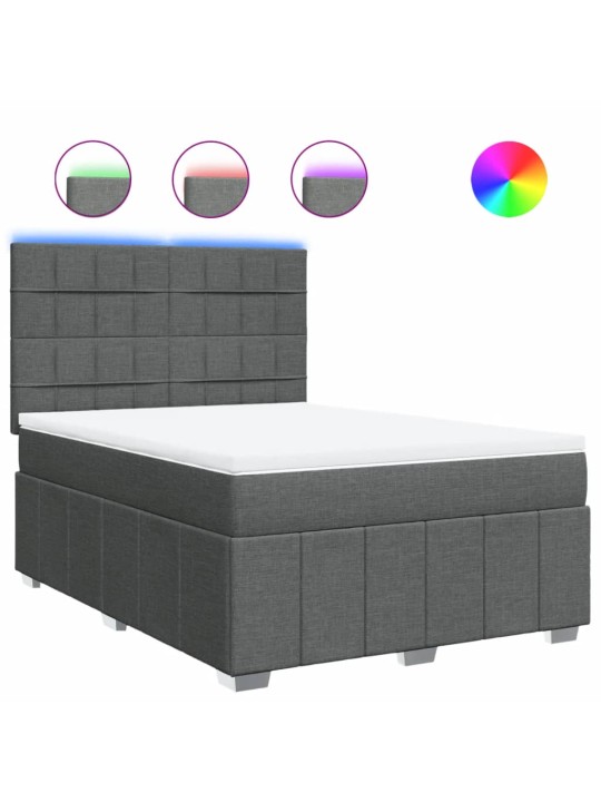 Box spring postel s matrací tmavě šedá 160x200 cm textil