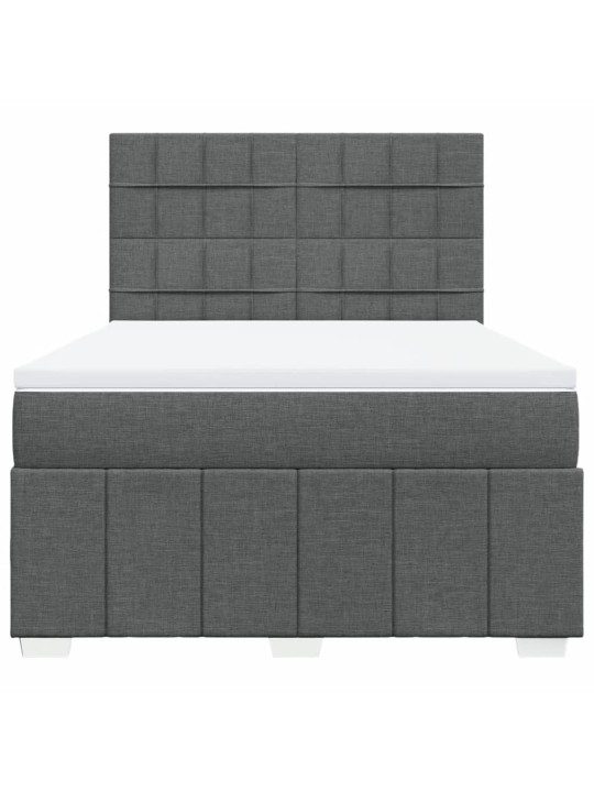 Box spring postel s matrací tmavě šedá 160x200 cm textil