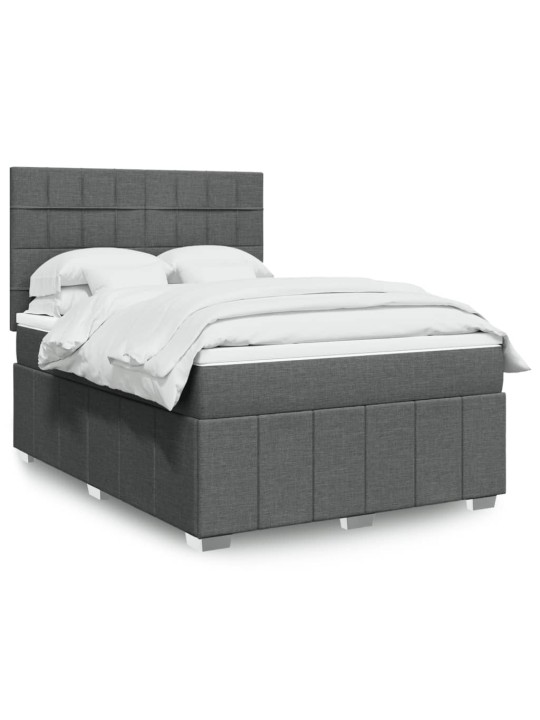 Box spring postel s matrací tmavě šedá 160x200 cm textil