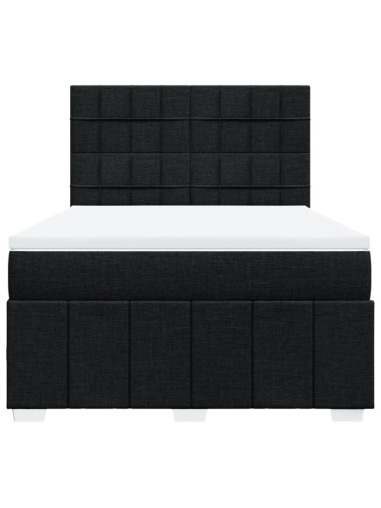 Box spring postel s matrací černá 160x200 cm textil