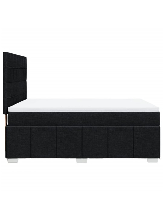 Box spring postel s matrací černá 160x200 cm textil