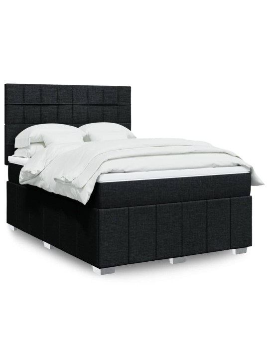 Box spring postel s matrací černá 160x200 cm textil