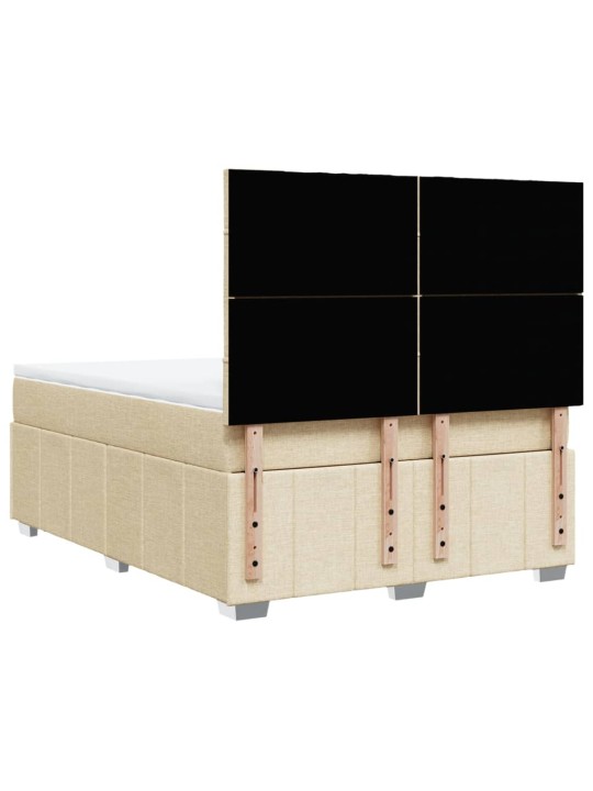 Box spring postel s matrací krémová 160x200 cm textil