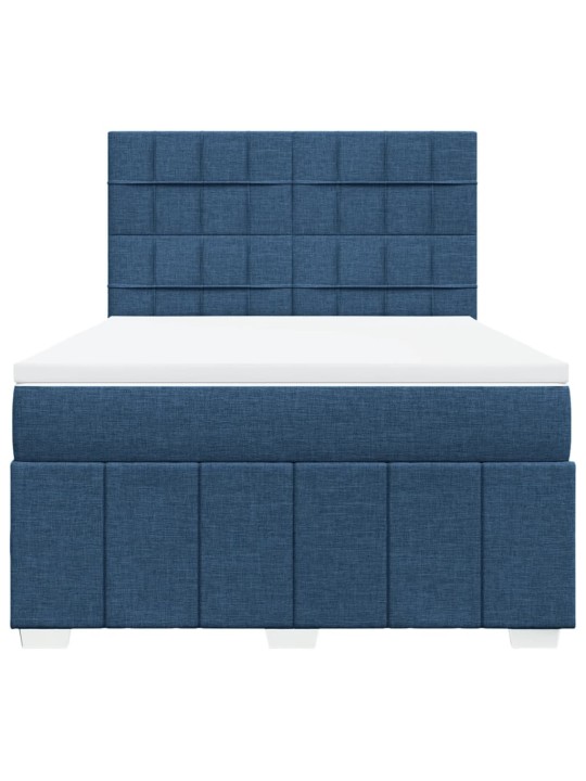 Box spring postel s matrací modrá 160x200 cm textil