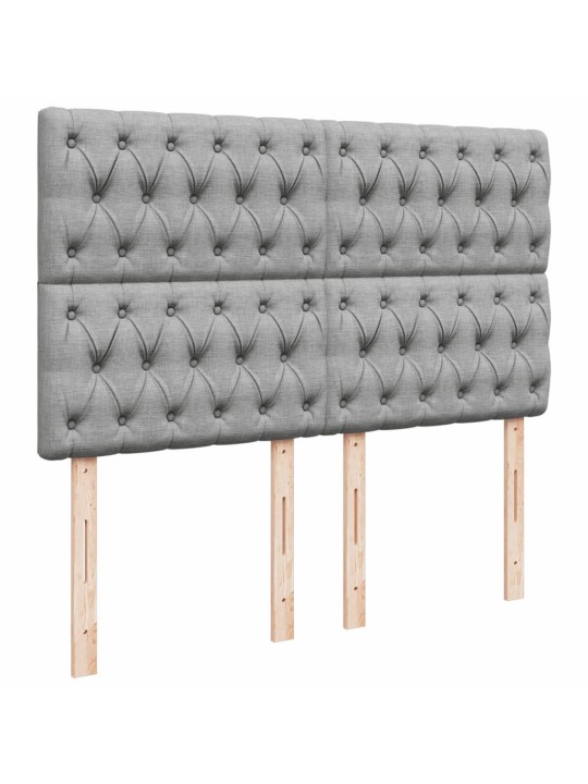Box spring postel s matrací světle šedá 160 x 200 cm textil