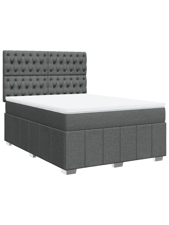Box spring postel s matrací tmavě šedá 160x200 cm textil