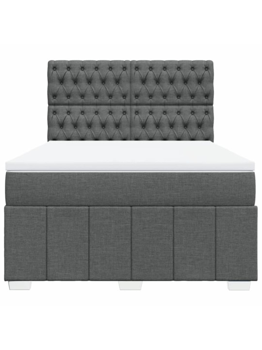 Box spring postel s matrací tmavě šedá 160x200 cm textil