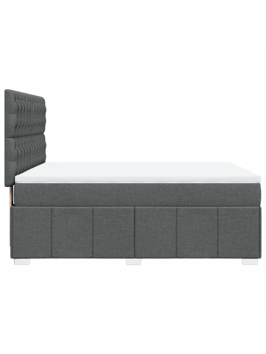 Box spring postel s matrací tmavě šedá 160x200 cm textil