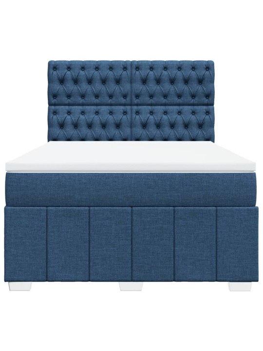 Box spring postel s matrací modrá 160x200 cm textil