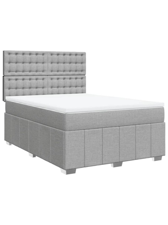 Box spring postel s matrací světle šedá 160 x 200 cm textil