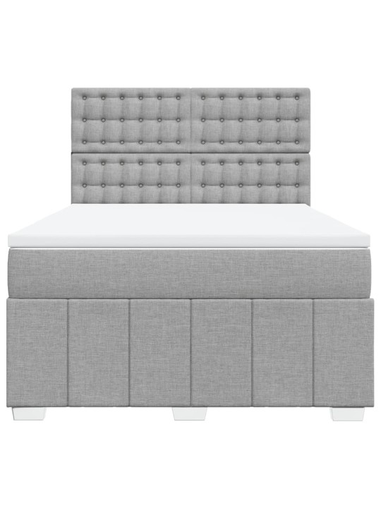 Box spring postel s matrací světle šedá 160 x 200 cm textil