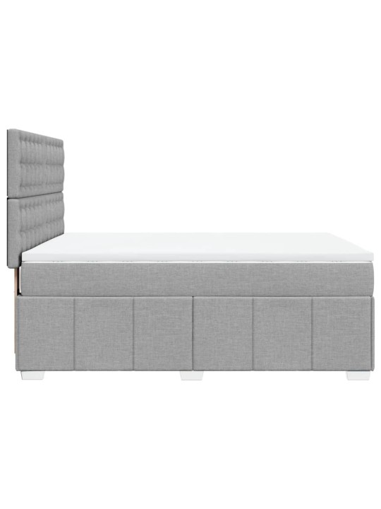 Box spring postel s matrací světle šedá 160 x 200 cm textil