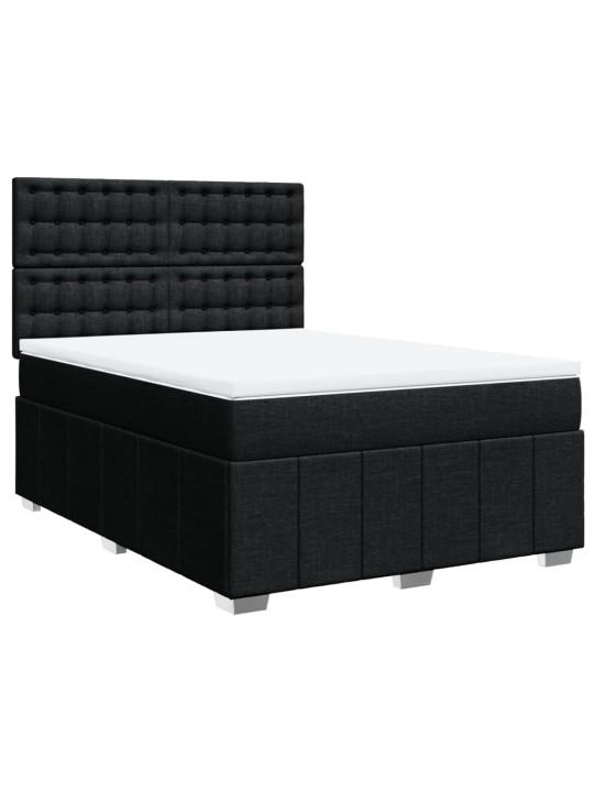 Box spring postel s matrací černá 160x200 cm textil