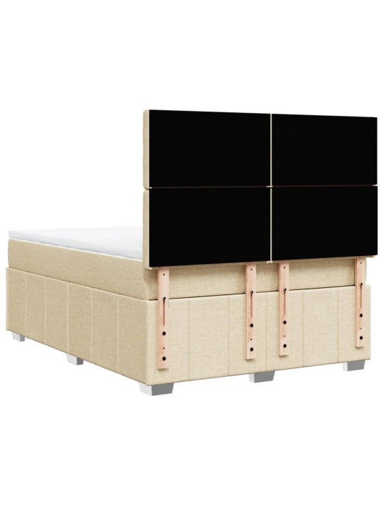 Box spring postel s matrací krémová 160x200 cm textil