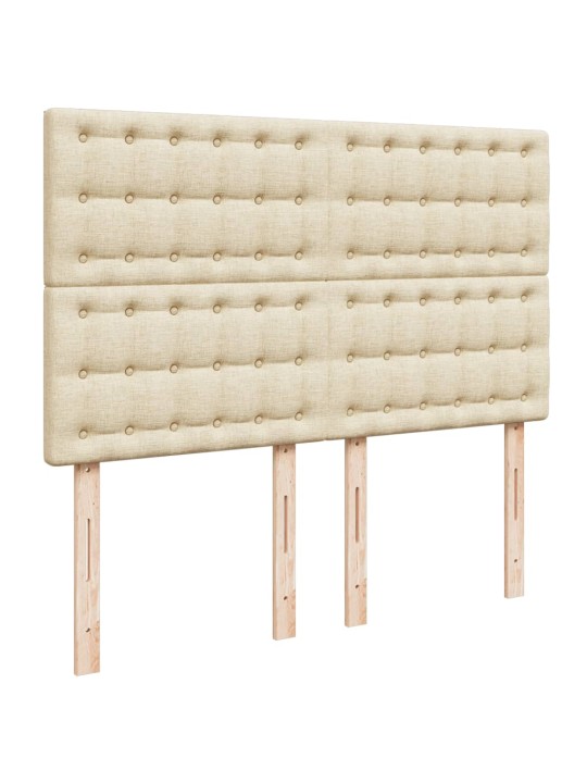 Box spring postel s matrací krémová 160x200 cm textil