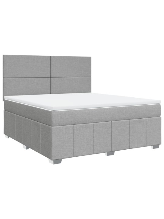 Box spring postel s matrací světle šedá 180 x 200 cm textil