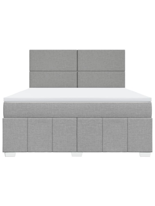 Box spring postel s matrací světle šedá 180 x 200 cm textil