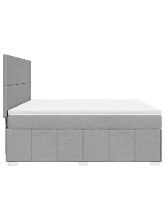 Box spring postel s matrací světle šedá 180 x 200 cm textil