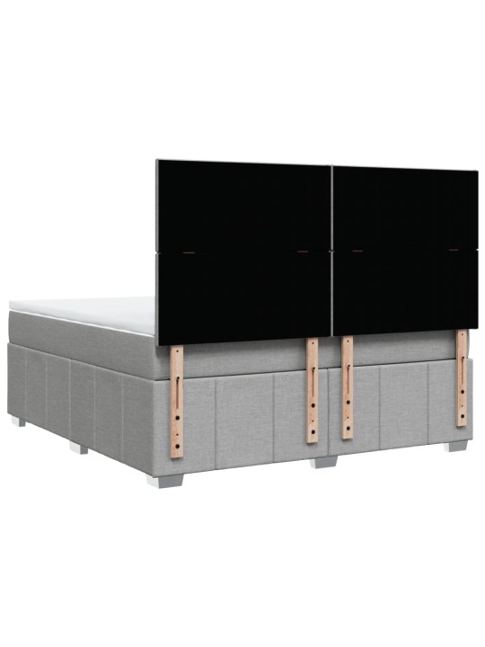 Box spring postel s matrací světle šedá 180 x 200 cm textil