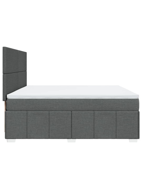 Box spring postel s matrací tmavě šedá 180x200 cm textil